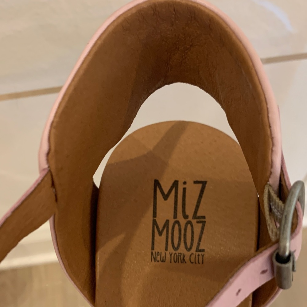 Miz Mooz Pink T-Strap Leather Sandals - Picture 3 of 7